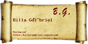 Billa Gábriel névjegykártya